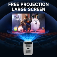 Projecteur LCD portable Umiio P60 Android 9 avec correction automatique de la distorsion trapézoïdale, LED 200 ANSI, 1080P, pour cinéma maison, avec support