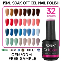 Vernis à ongles gel soak-off couleurs mélangées les mieux notés 15ml Végan Sans cruauté Matière première douce Fournisseur transfrontalier