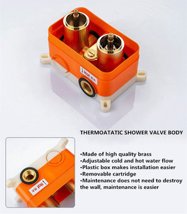 Brushed Gold Thermostatic Rain <strong>Shower</strong> Faucets Concealed Control Mixer <strong>Valve</strong> Adjustable Sliding <strong>Bar</strong> Set - Product Image 4