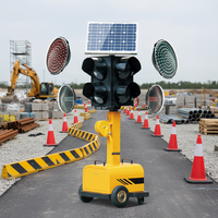 Système de feux de circulation à LED avec minuteur de compte à rebours, feux de signalisation pour passage piétonnier mobile avec panneau solaire et batterie