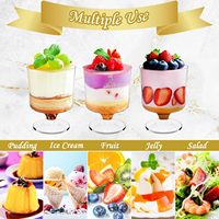 5oz Mini Doorzichtige Plastic Parfaitbekertjes met Lepeltjes, Wegwerp Dessertbekertjes voor Pudding, Fruit, IJs, Mousse, Feestjes en Voorgerechten