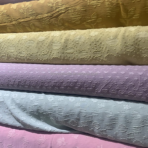 Tela tejida de dos tonos para vestido Abaya, tejido de dos tonos de flores con bordado de brocado de Jacquard y crepé, con flujo de aire y Uragiri, modelo 180D - Product Image 2