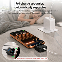 Separador de Carga Inteligente X02 con Expulsión Automática, 140W, Tipo C, Pantalla Digital, Desconexión Automática, Adaptador de Cargador de Seguridad