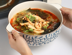 Nouveau design professionnel, bol en céramique japonais à double anse, écologique, super grand, pour soupe de nouilles, certifié BSCI, personnalisable - Product Image 6