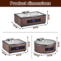 Gewerblicher elektrischer Buffet-Wärmer mit Holzoptik und Sichtfenster – Chafing Dish Set für Hochzeiten, Bankette und Veranstaltungen