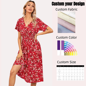 Robes de soirée pour femmes, <span class=keywords><strong>grande</strong></span> <span class=keywords><strong>taille</strong></span>, amples, vêtements décontractés, imprimé floral, manches courtes, vêtements décontractés pour femmes, robe maxi florale - Product Image 1