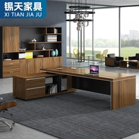 Bureau de gestion de patron de luxe XTLBZ-057 Mobilier de bureau en bois au design moderne Bureau de direction du PDG avec certification CE