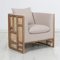 Chaise d'appoint individuelle en rotin rétro confortable pour balcon, idéale pour événements de mariage - Offre Spéciale