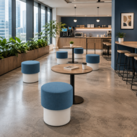 Pouf ottoman cylindrique en tissu tricoté contrastant, tabouret de salon personnalisable, sièges de réception pour hall d'hôtel commercial, fournisseur OEM