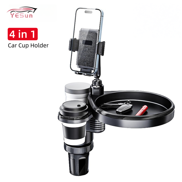 Multifunction Mobile Phone 4 in 1 Dashboard Car Cup Holder Expander Adapter with Drink Bottle and Food Trays