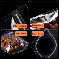 Pochette à fermeture éclair pour le stockage des aliments refermable debout personnalisé en gros sac à zip-lock transparent givré transparent mat