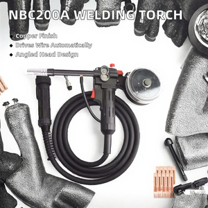 Antorcha de soldadura MIG MAG de aluminio de 10 pies (3 m) o 16 pies (5 m) para <span class=keywords><strong>soldador</strong></span>, pistola de bobina push-pull NBC200 200A 24V DC con conexión Euro - Product Image 2