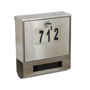 Boîte <span class=keywords><strong>aux</strong></span> <span class=keywords><strong>lettres</strong></span> murale à énergie solaire avec lumière LED, montage sur poteau, design moderne, installation facile, résistant <span class=keywords><strong>aux</strong></span> intempéries, économie d'énergie - Product Image 2