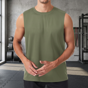 PRIMEAGE INDUSTRIES Débardeurs de sport gaufrés pour hommes, col rond, 100 % polyester, 160 g/m², respirants, prix abordable - Product Image 3