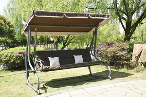 Dondolo da Giardino Personalizzato <span class=keywords><strong>per</strong></span> Esterni con Tettuccio, 3 Posti, Sedia a Dondolo Sospesa <span class=keywords><strong>per</strong></span> Veranda e Cortile, Ideale <span class=keywords><strong>per</strong></span> il Relax - Product Image 4