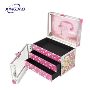 <span class=keywords><strong>Estuche</strong></span> de acrílico para cosméticos para niños, caja de <span class=keywords><strong>maquillaje</strong></span> rosa para exposición de princesas - Product Image 2