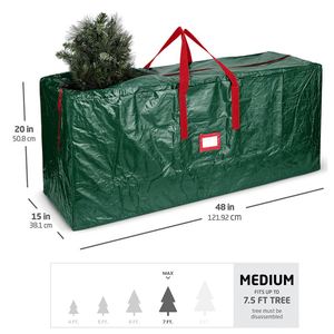 Sac de rangement robuste en polyéthylène pour déménagement, très grand, vert Noël, pour sapins, anti-poussière, compressible - Product Image 4
