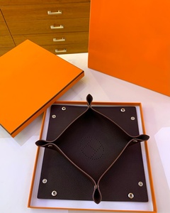 PU Leather <b>Foldable</b> Valet Tray Square Jewelry <b>Desk</b> Organizer Travel Storage Tray Home Decorations.Gifts - Product Image 3
