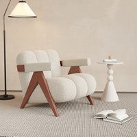 Fauteuil individuel haut de gamme contemporain en bois massif avec revêtement en velours et mousse pour hôtel, maison, bureau, salon et espace de détente