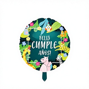 Globo de Aluminio Peiyong de 18 Pulgadas con Diseño de Animales Verdes Españoles para Celebraciones de Cumpleaños, Globos con Letras y Números, Día de la Madre - Product Image 1