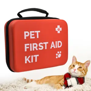 Anthrive Kit de primeiros socorros para viagens em casa e ao ar livre, sacola Eva de primeira ajuda para cães e gatos, kit de primeiros socorros para animais de estimação, kit de primeiros socorros para cães e gatos, por atacado