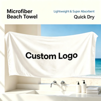 Serviette de plage moderne personnalisée grande taille, fine, anti-sable, en microfibre, séchage rapide, super absorbante, douce, unie, pour homme et enfant