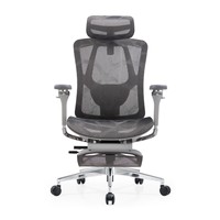 Chaise de bureau ergonomique à dossier en maille, dossier amovible, accoudoirs 5D réglables, cadre en aluminium, base pivotante à quatre positions