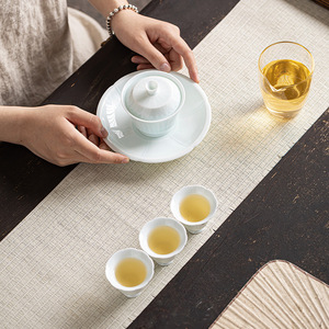 Flower Shaped Ceramic Teapot Stand Small <b>Tea</b> <b>Tray</b> For Residential Use Dishwasher Safe - Product Image 4