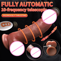 Machine sexuelle à poussée réaliste en silicone pour femmes, 10 modes de vibration, télécommande, étanche, jouet pour point G et anal ultime