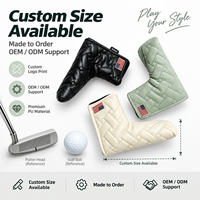 Housse de tête de putter de golf personnalisée avec logo sur mesure, étui en cuir PU imperméable pour putter à lame, accessoires professionnels pour clubs de golf