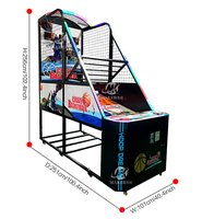Machine de basket de rue pliable Maker Factory, interactive, électronique, à monnayeur, type borne d'arcade, pour centres commerciaux