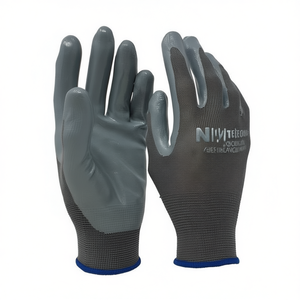 Gants de travail de protection en polyester noir TTAKE avec revêtement en nitrile, Italie - Product Image 2