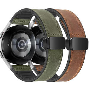 Correa de Reloj Upro con Cierre Magnético de 20 mm y 22 mm, Correa de Reloj de Cuero Genuino con Patrón Crazy Horse de Primera Calidad - Product Image 1