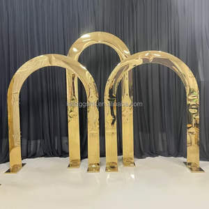 Décoration de scène de mariage LEDA, nouveau design, fond blanc 3D, design moderne, arche en acrylique ondulée - Product Image 5