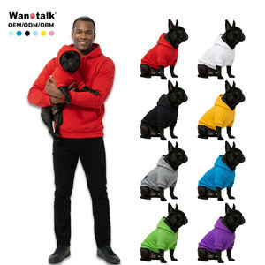 Customized Cotton Material Pet Solid-color Sweatshirt, Pet Parent-child Clothing, Red Big <strong>Dog</strong> Sweatshirt French Bulldog Clothing - Product Image 1