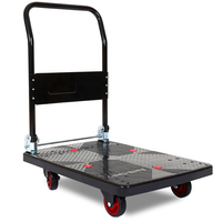Carretilla de Mano Resistente, Plataforma de Transporte para Almacén, Carretilla de 4 Ruedas