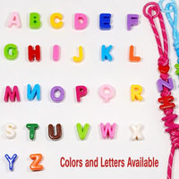 Offre Spéciale Perles Lettres Acryliques 6mm à Grand Trou Couleur Unie DIY pour Breloque Nom en Paracorde et Breloque de Sac