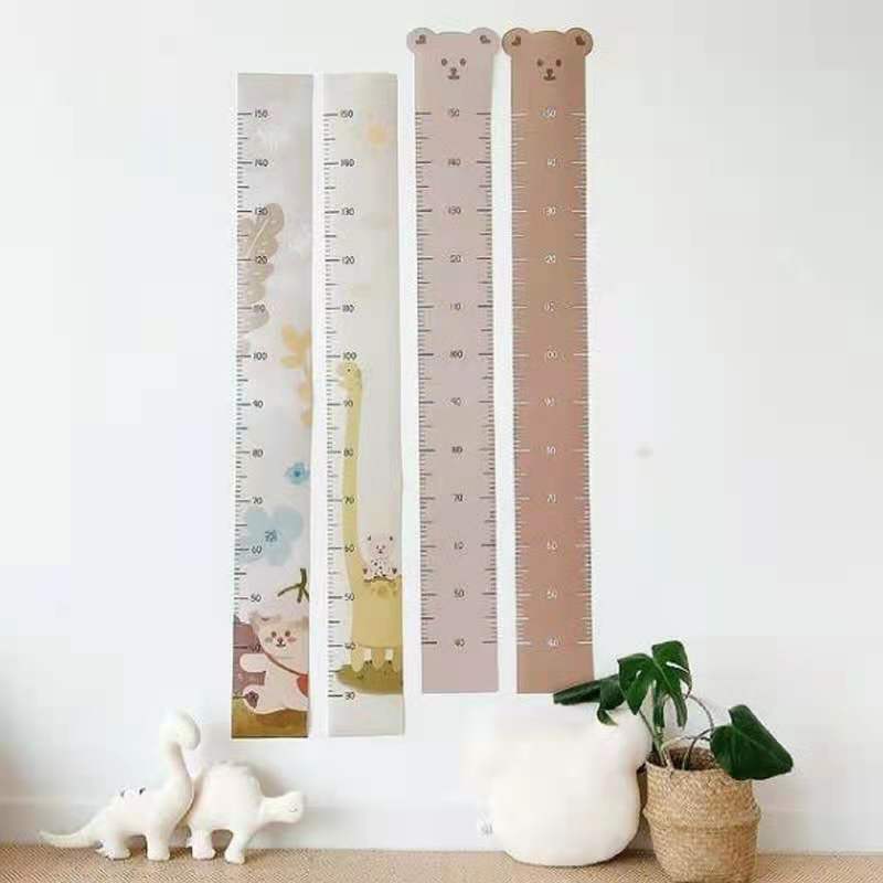 Height Measure Wall Stickers for Baby Rooms Cartoon Animals Wall Decal for Kids Rooms Growth Chart Nursery Room Decor Wall Art