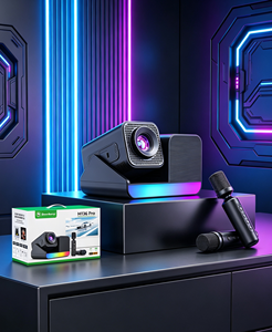 HT36 PRO HD เครื่องฉายภาพคาราโอเกะ3-in-1พร้อมไมโครโฟนคู่ระบบ CRT สำหรับโฮมเธียเตอร์ใช้งานในร่มสำหรับครอบครัว - Product Image 1