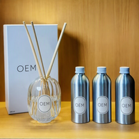 Diffuseur de parfum d'ambiance 200 ml avec bâtonnets en rotin, sans flamme, aromathérapie, désodorisant pour chambre, salon, salle de bain