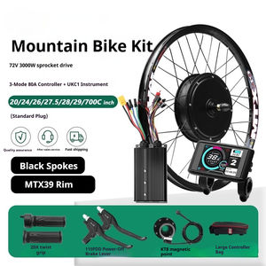 Kit Konversi Sepeda Listrik Motor Hub Brushless 72V 3000W dengan <span class=keywords><strong>Throttle</strong></span> Jempol, Roda Belakang, Layar LCD, Tuas Rem - Product Image 6