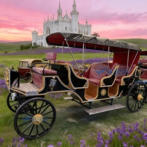Noble Customizable <b>Rows</b> Seat Sightseeing Victoria Horse-drawn Carriage Historic Royal Electric Wedding Carriage for Sale - Product Image 1