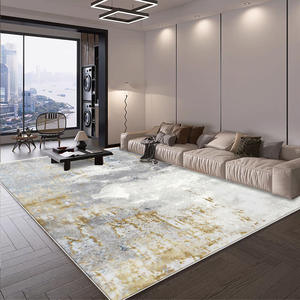 พรมปูพื้นทรงสี่เหลี่ยมผืนผ้า ดีไซน์โมเดิร์น มินิมอล ลายเรขาคณิต ผลิตจากเส้นใยโพลีเอสเตอร์ กันลื่น เหมาะสำหรับห้องนั่งเล่น ห้องนอน ตกแต่งบ้าน ด้วยดีไซน์กำมะหยี่คริสตัล - Product Image 4