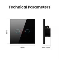 EU 1/2/3 Gang Smart WiFi Interrupteur Mural pour Tuya App Alexa Commande Vocale Télécommande Interrupteur Tactile pour Light Max 10A 250V IP65