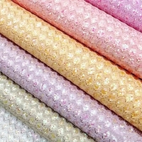 Tissu en similicuir PU brillant métallisé hexagonal extensible pour la fabrication de chaussures, sacs et canapés d'extérieur (vente en gros)