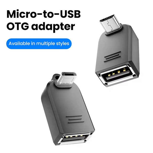 90° Elbow Micro USB Male to USB-A Female OTG Adapter USB2.0 High Speed Data Transfer OTG Converter for Charger Computer Car