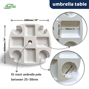 17 Inches Đường Kính Bãi Biển <span class=keywords><strong>Umbrella</strong></span> Bảng Với 4 Chủ Sở Hữu Cốc, Nhiệm Vụ Nặng Nề Ô Neo, 2Pcs Bãi Biển Ô Treo Móc - Product Image 2