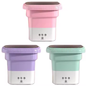 Mini Fully Automatic Portable Washing Machine Front-Loading Manual Power Source Household Use Plastic Housing US Plug New Produc - Product Image 1