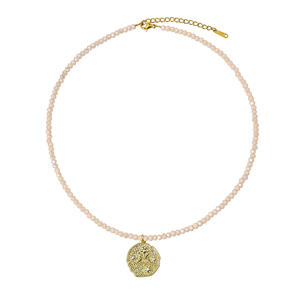 Trend Natural Stone Necklace Crystal <b>Beaded</b> Star Moon Round Brand Necklace Handmade Jewelry for Women Uionen 711 - Product Image 4