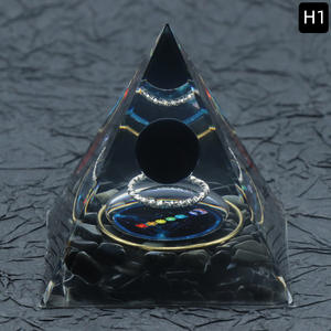 Ornamen piramida Resin kecubung alami Chip kristal organik kerajinan penyembuhan alami piramida Resin dekoratif kerikil - Product Image 6